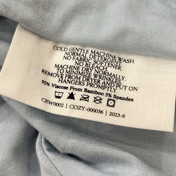NWT Cozy Earth Women’s Size XXXL 3XL Powder Blue Bamboo Short Sleeve Pajama Top - Picture 4 of 5